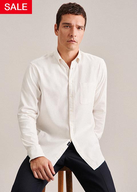 Twill Casual Hemd in Regular mit Button-Down-Kragen