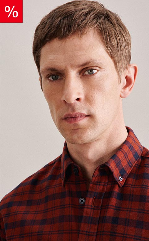 Twill Casual Hemd in Regular mit Button-Down-Kragen