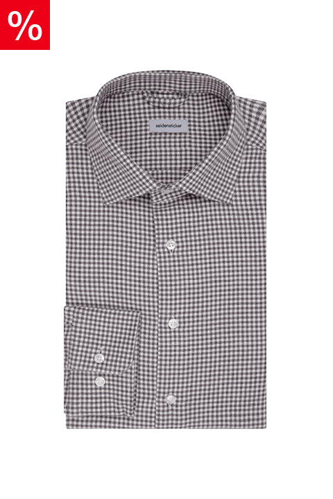 Flanell Flanellhemd in Regular mit Kentkragen