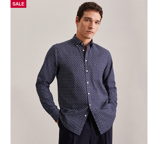 Twill Casual Hemd in Regular mit Button-Down-Kragen