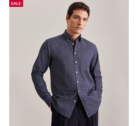 Twill Casual Hemd in Regular mit Button-Down-Kragen