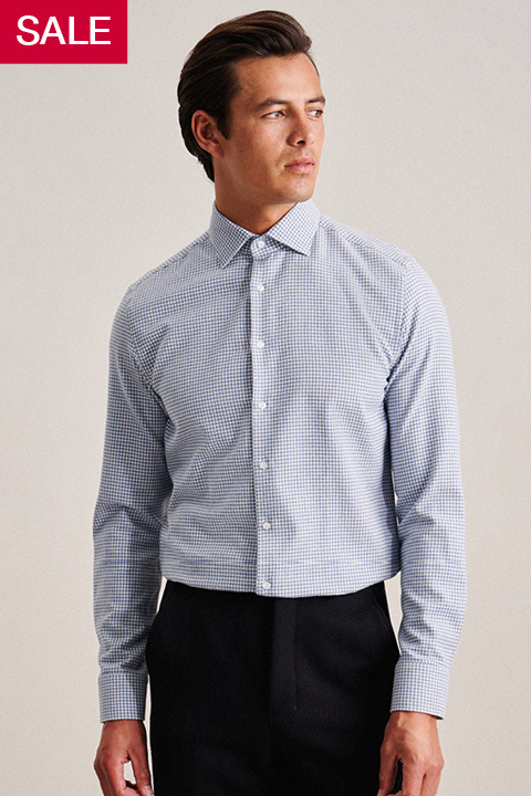 Flanell Flanellhemd in Shaped mit Kentkragen