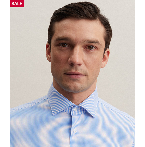 Twill Performance-Hemd in Slim mit Kentkragen