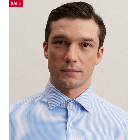 Twill Performance-Hemd in Slim mit Kentkragen