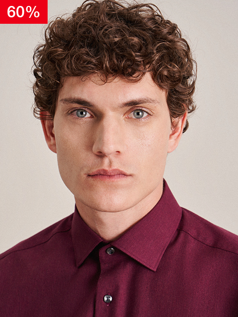 Twill Flanellhemd in Regular mit Kentkragen 