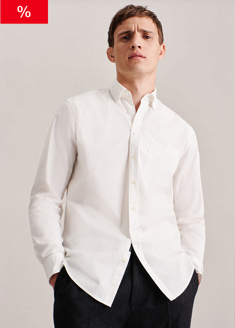 Twill Casual Hemd in Regular mit Button-Down-Kragen