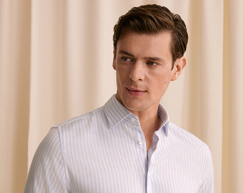 Twill Business Hemd in Slim mit Kentkragen