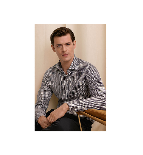 Twill Performance-Hemd in Slim mit Kentkragen